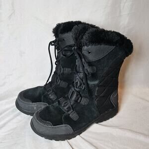 Columbia Boots Womens 8 Ice Maiden II Quilted Waterproof Winter Snow Boot Black